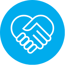 Icon of two hands interlocked Icon of two hands interlocked