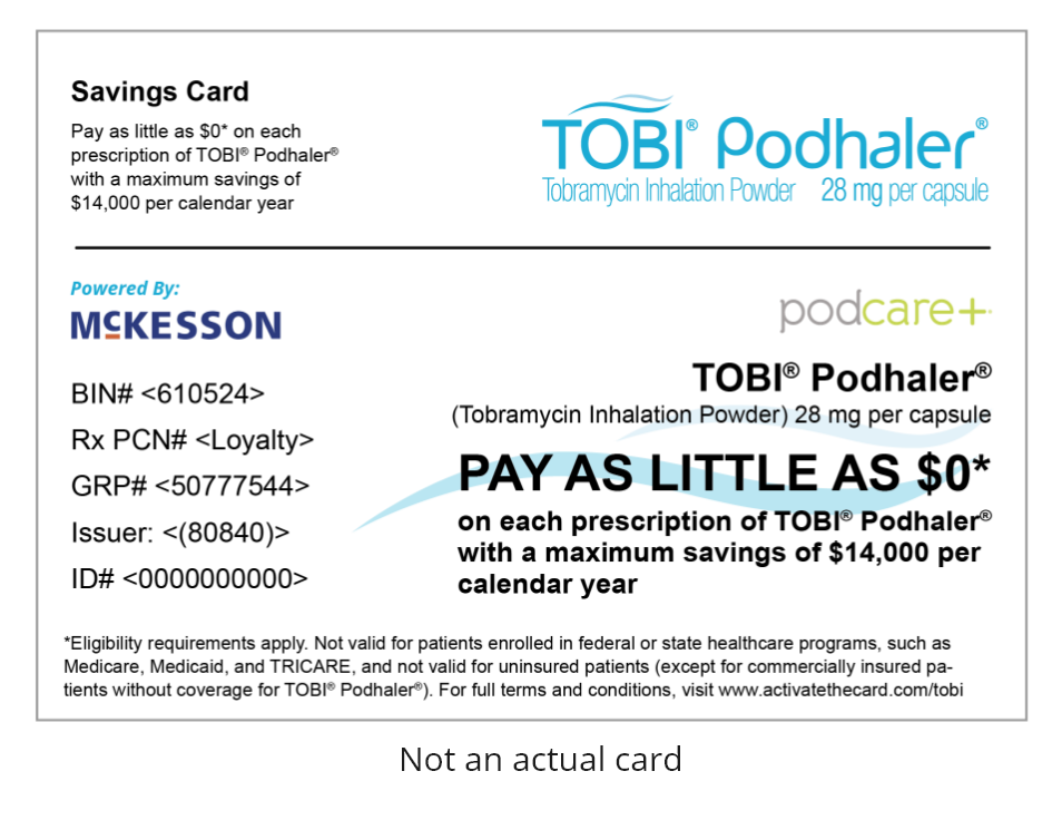 TOBI PODHALER (Tobramycin Inhalation Powder) 28 mg per capsule Savings Card